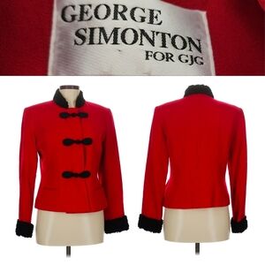 Vintage 80s George Simonton USA MADE Wool Lamb Military Marching Band Jacket 8